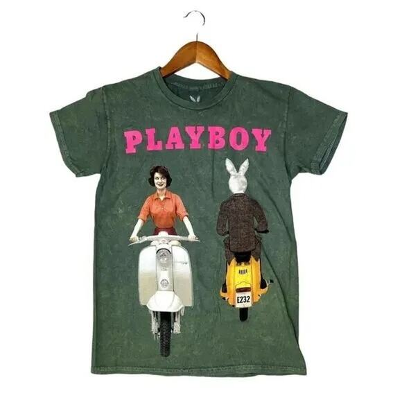 Playboy Vintage Style 1959 Cover Short Sleeve Unisex T Shirt Crew Neck S Green - Picture 11 of 15